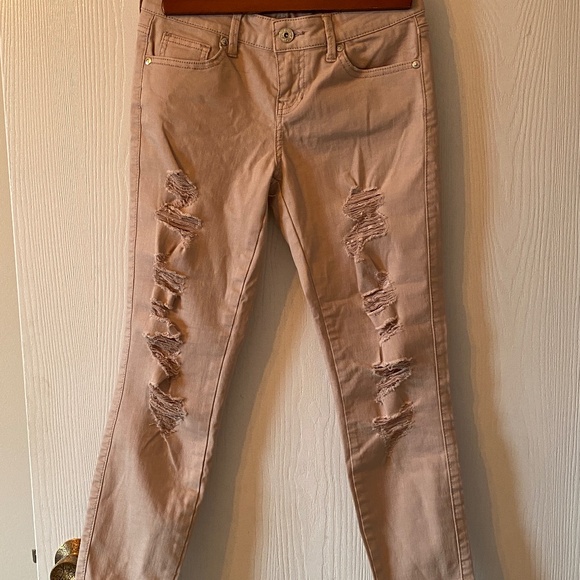 G by Guess Light Blush Distressed Ankle Pants - Picture 2 of 8